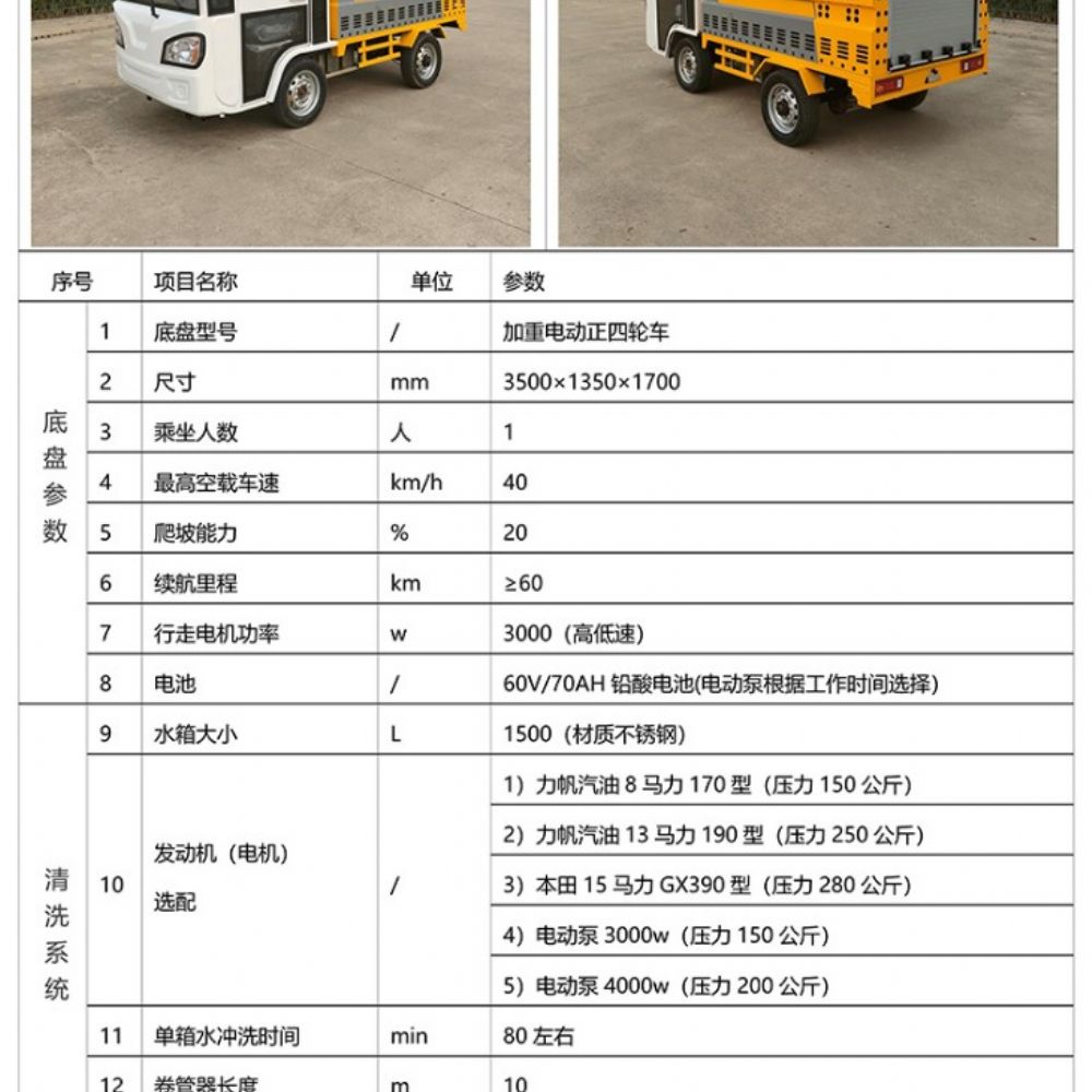 電動四輪高壓清洗車(1500L)Q6